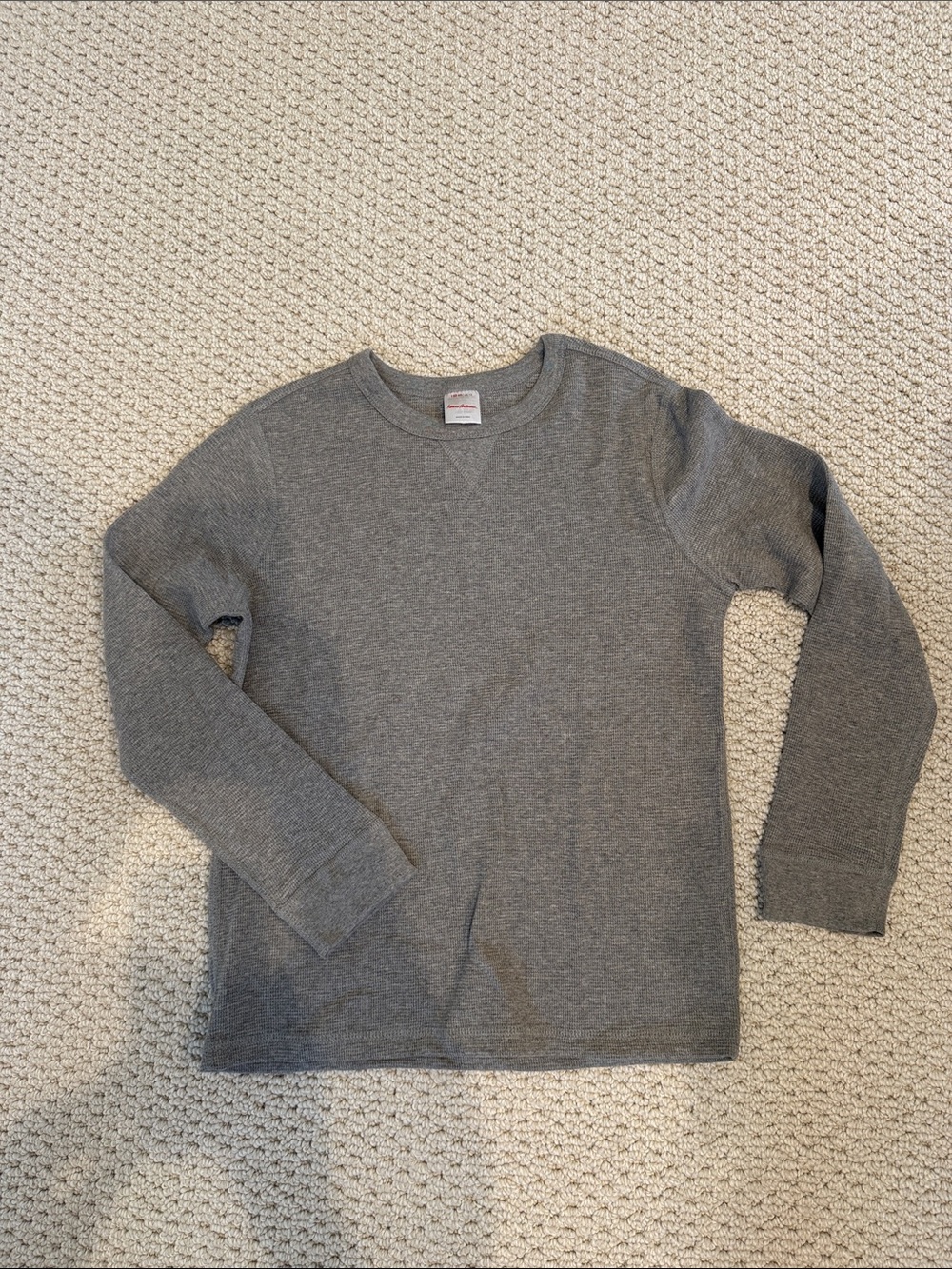 Hanna Andersson Gray Waffle Thermal Long Sleeve